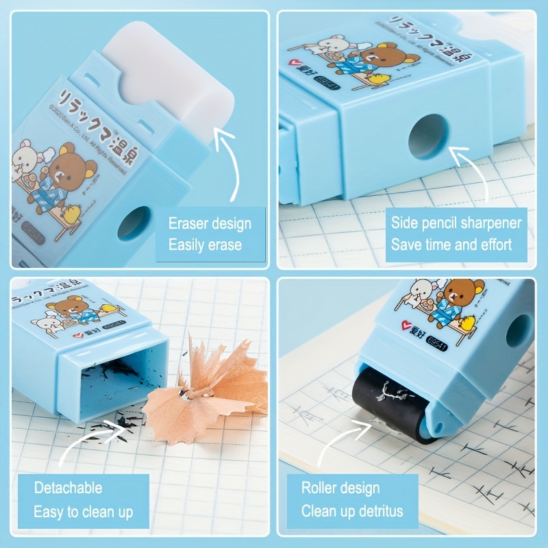 Cute Animal Roller Eraser With Roller Cleaning Built in - Temu