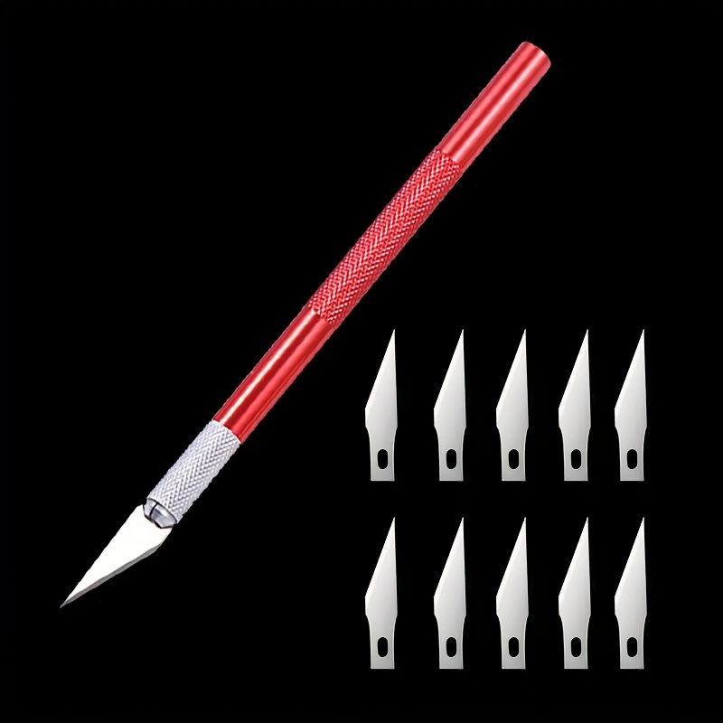 12pcs/lot Wood Paper Cutter Pen Knife Scalpel Steel Blades Engraving Knives  for Crafts Arts Drawing