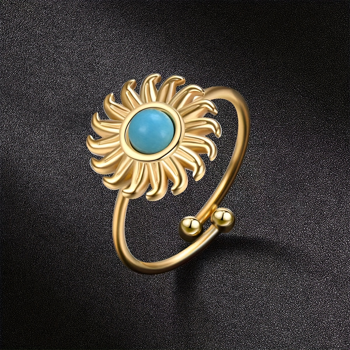 Anello Girasole in Acciaio Inossidabile