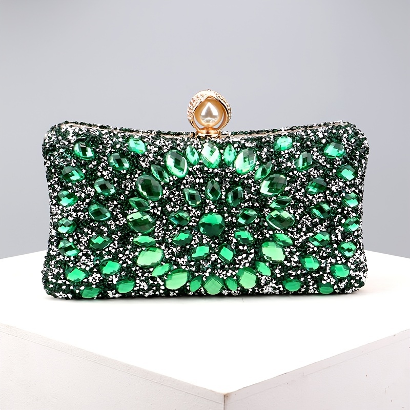 Crystal Clutch Emerald Green