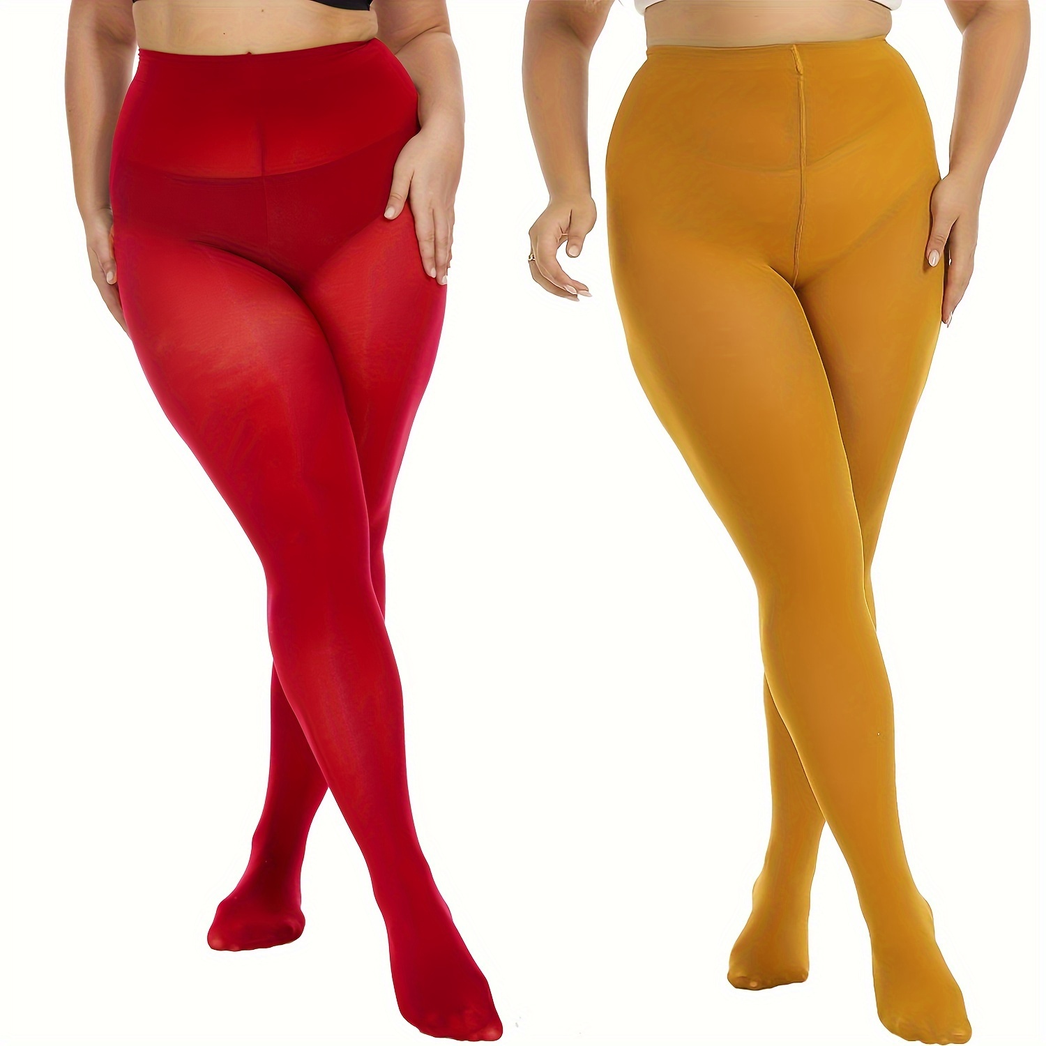 Plus Size Casual Pantyhose Set Women's Plus Semi Sheer - Temu Canada