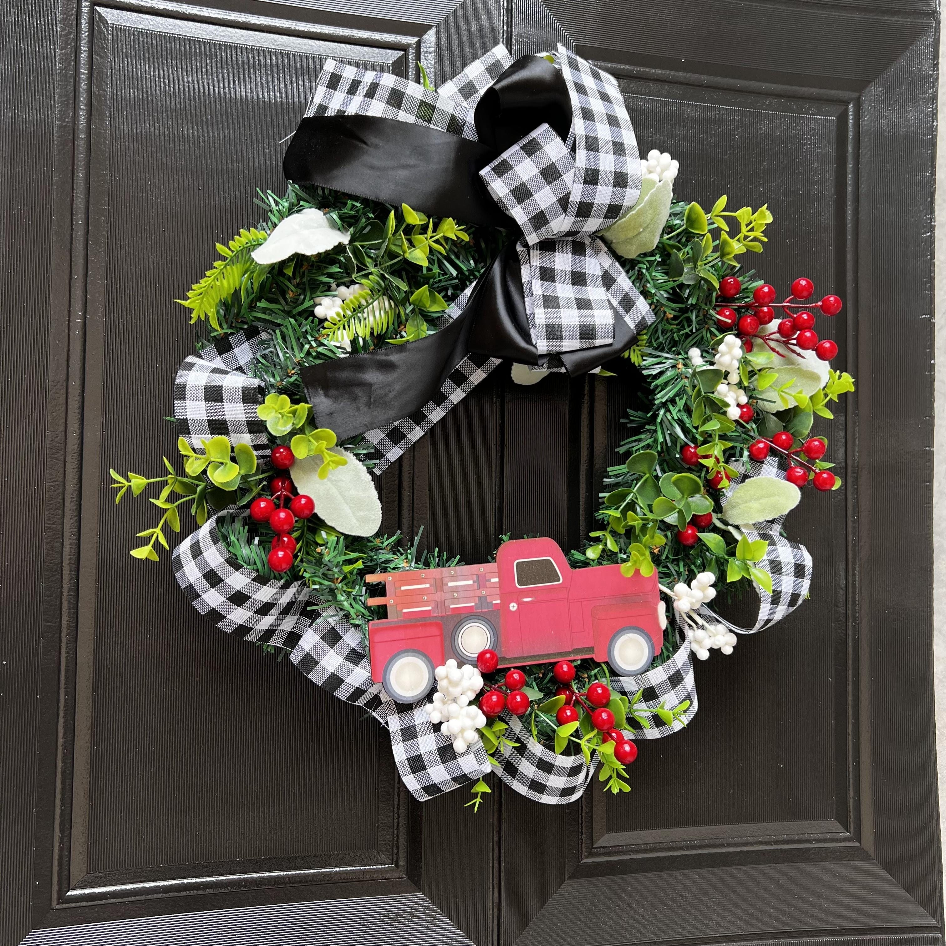 Green Wreath for Front Door Wreath Welcome Sign for Spring Summer Wreath, Home Porch Farmhouse Door Wall Window Party Decoration, Size: 15.75