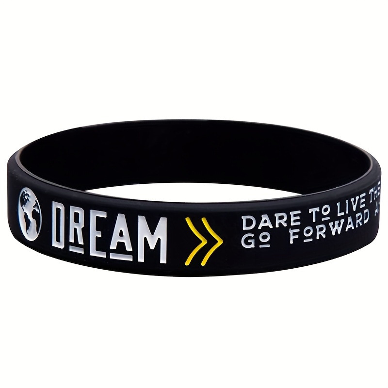 Inspirational Quotes Dream Focus Success Silicone Wristband - Temu Australia