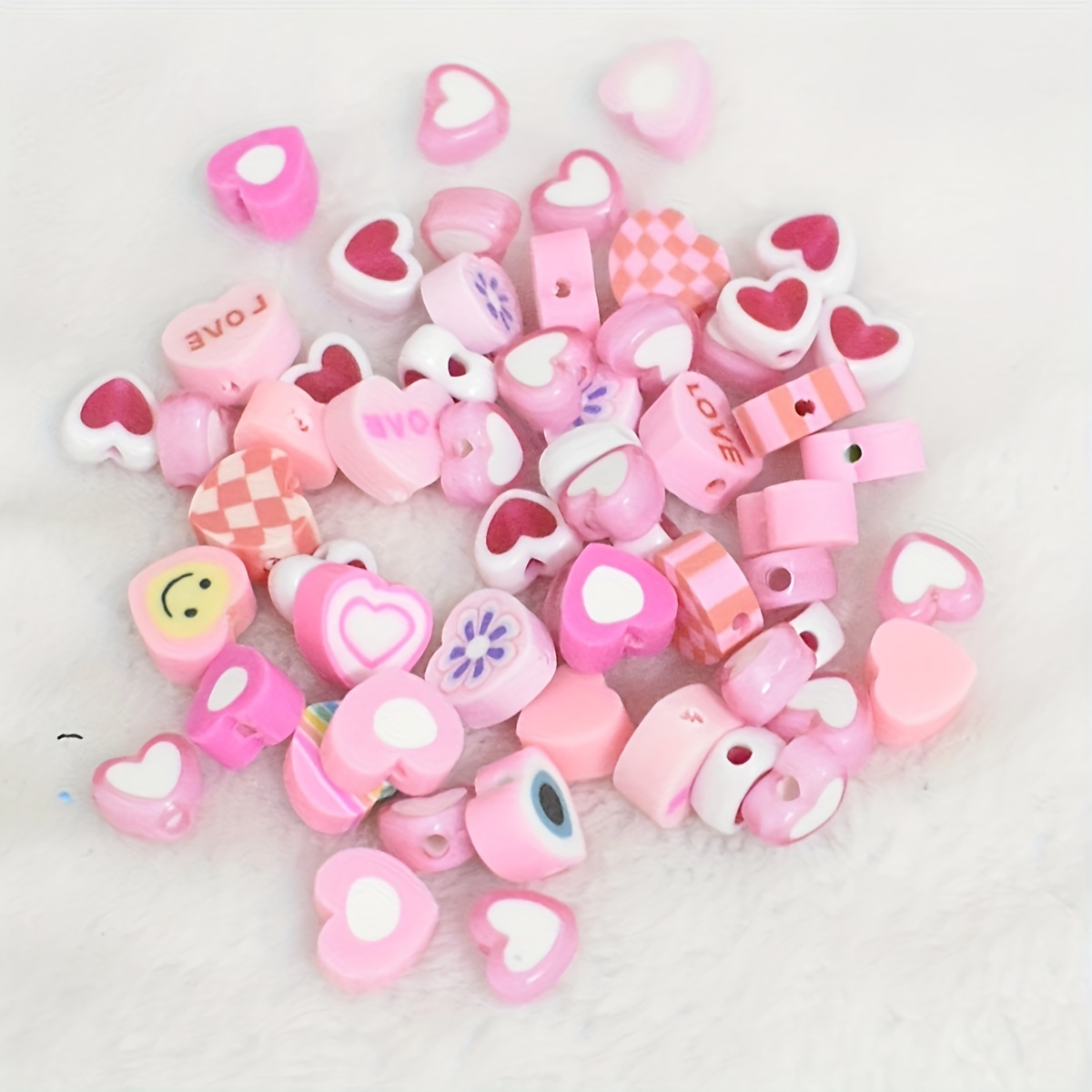 DIY Bracelet Making Kit About 654 Pieces 0.8mm Pink Acrylic Beads Plastic  Beads Mixed Style Elastic Thread 1 Roll For Making Bracelets And Necklaces 