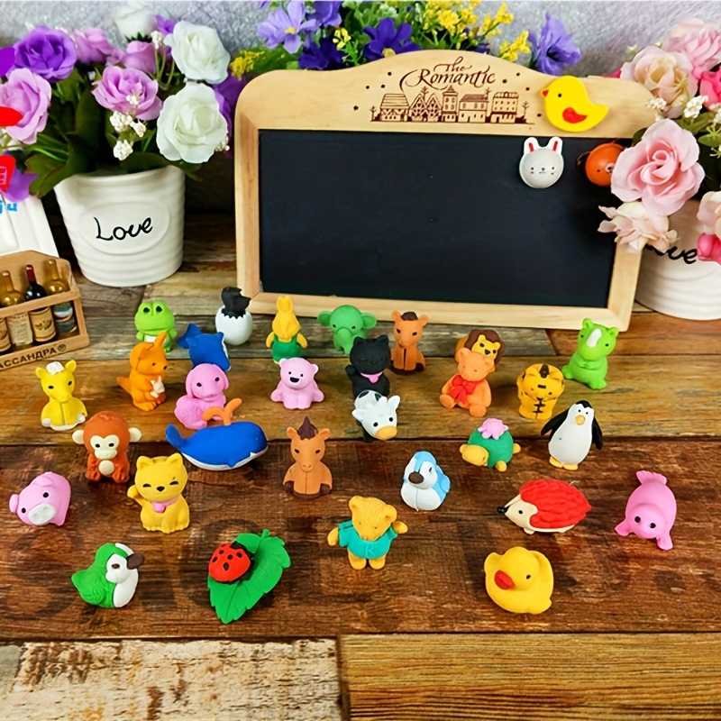 Mini Animal Erasers For Children Cute Desk Pets Children's - Temu