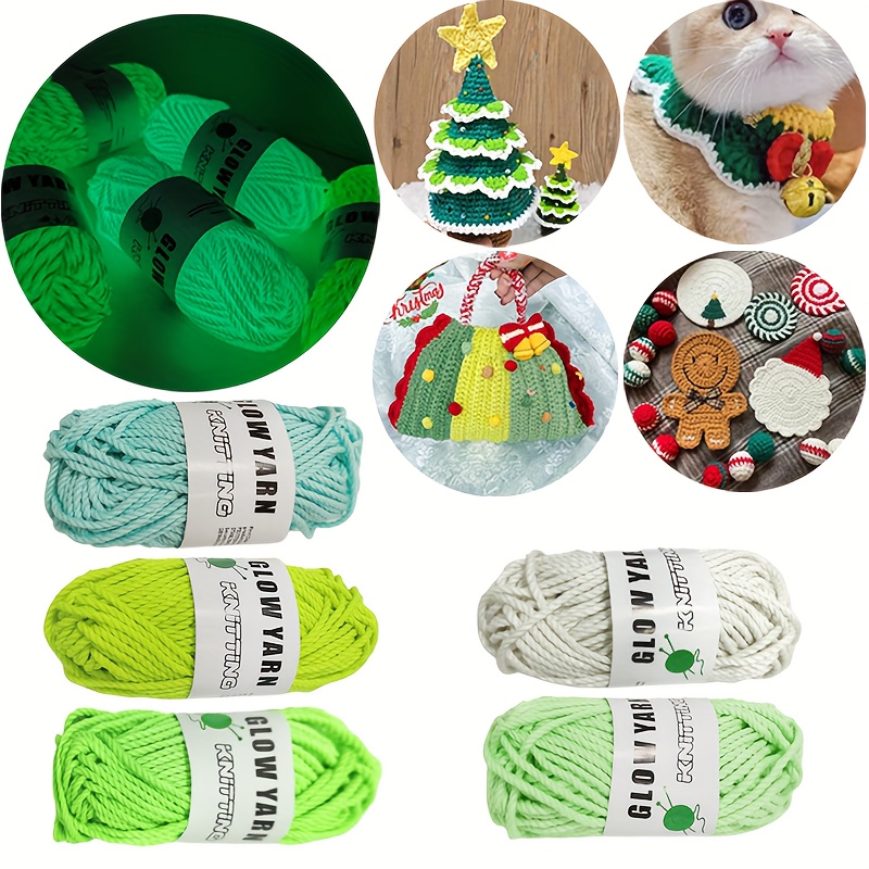 5 Rolls Glow in The Dark Yarn Luminous Crochet Yarn for Halloween  Crocheting DIY Knitting Glow Fingering Weight Yarn for Arts Crafts Sewing  Thread
