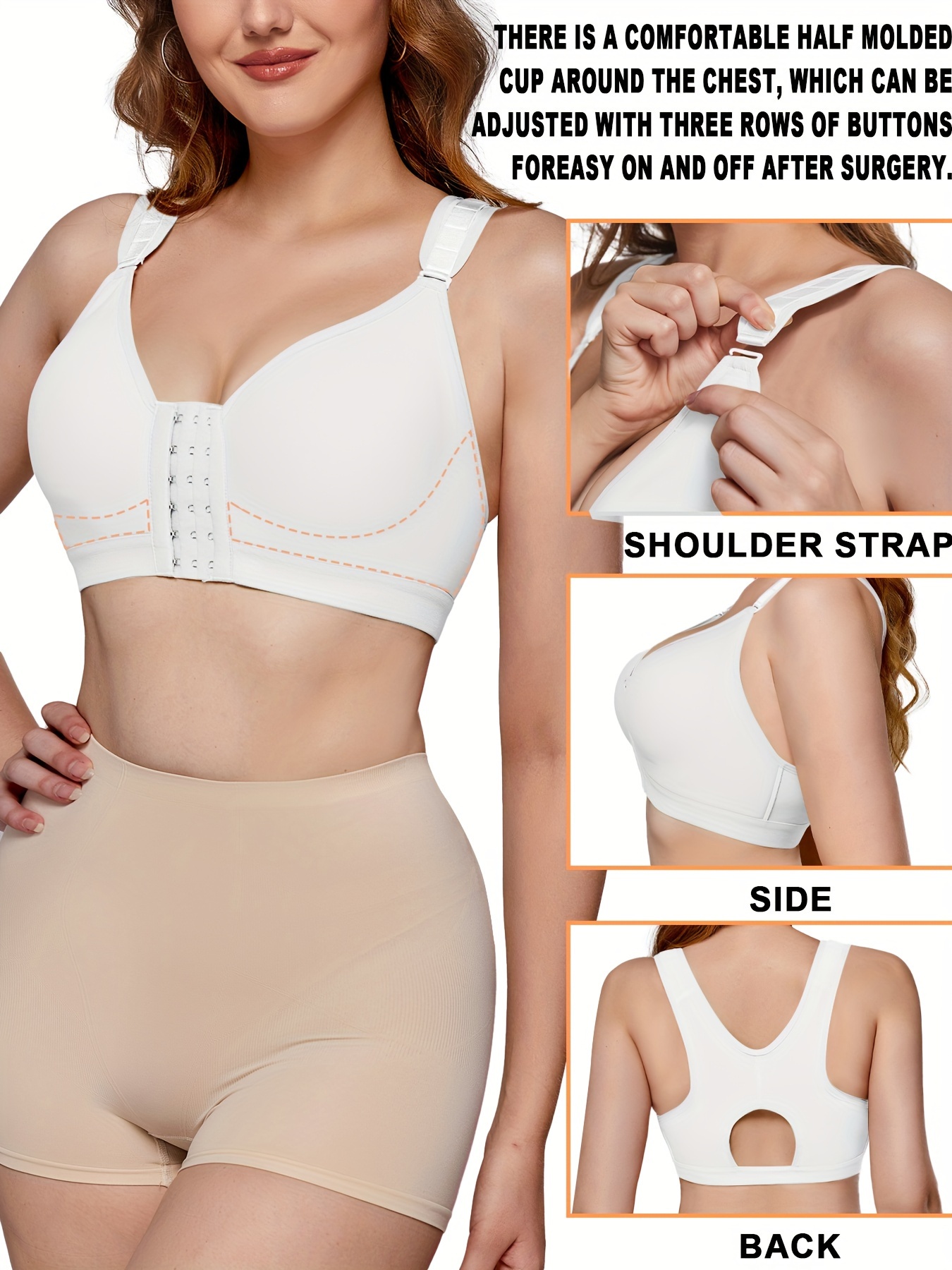  Support Under Garments Halft Back Body Shaper Bra
