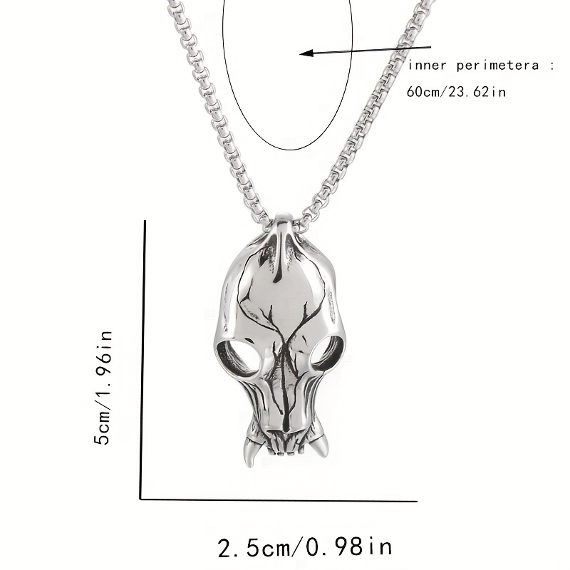 Gothic Vintage Ghost Skull Stainless Steel Necklace