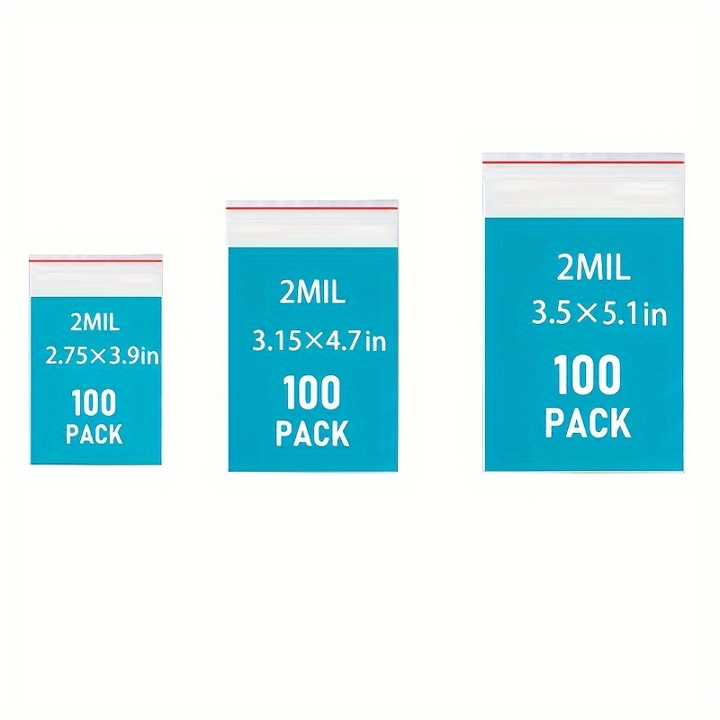 Pill Pouch Bags - (Pack of 100) 4 x 2.75 - 3 Mil BPA-Free, Poly