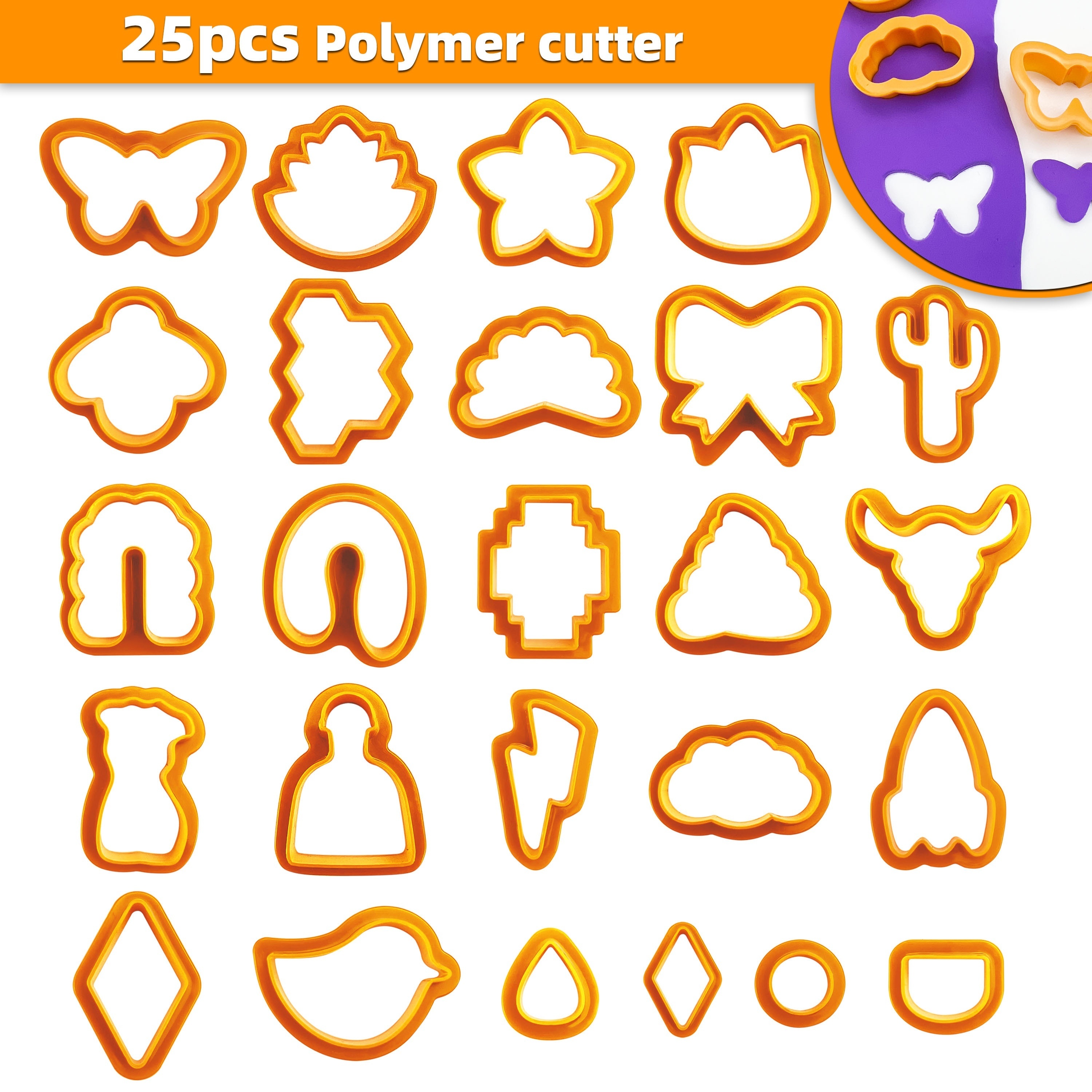 24/25pcs Cutter for Polymer Clay Earrings Multiple Shape