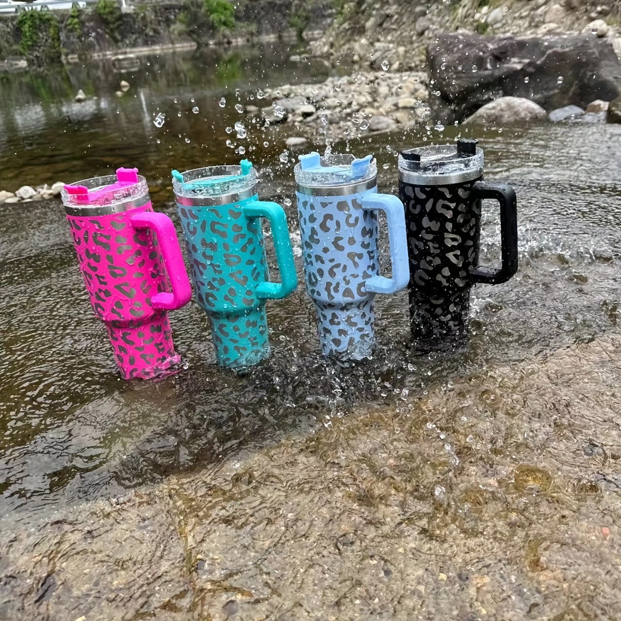 Leopard Pattern Coffee Mugs: Leakproof, Insulated, Portable & Perfect For  Outdoor Sports & Fitness! - Temu