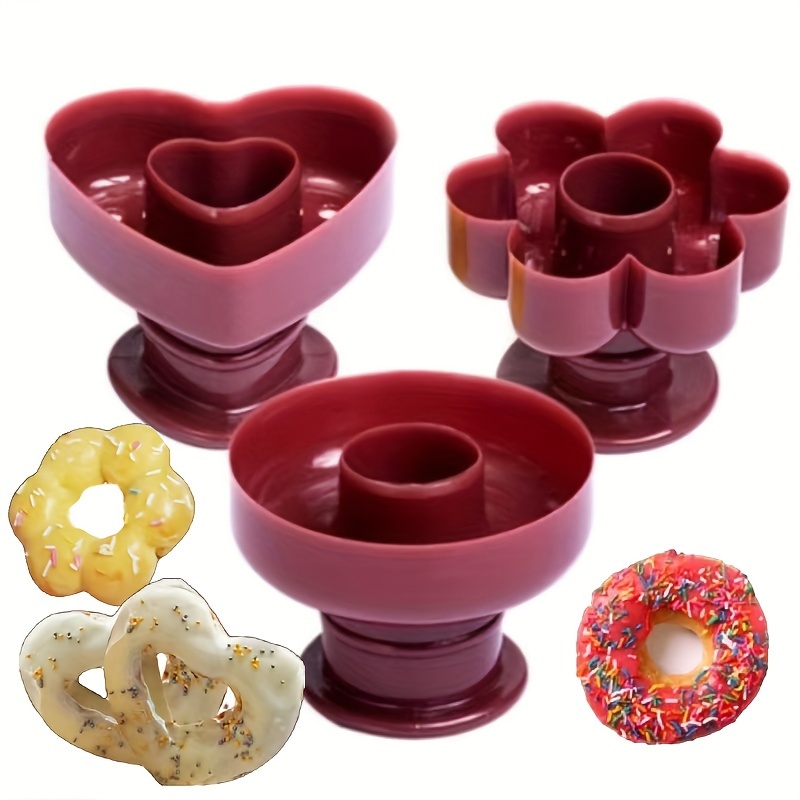 

3pcs Donut Mold Plastic Bakery Donut Cake Making Mold Biscuit Seal Diy Cake Mold Dessert Bread Cutter Mold Kitchen Baking Tool
