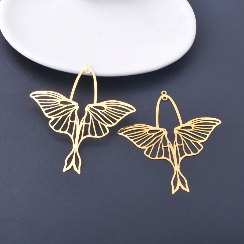 6pcs Jewelry Additions Brass Moth Mermaid Pendants Jewelry Making