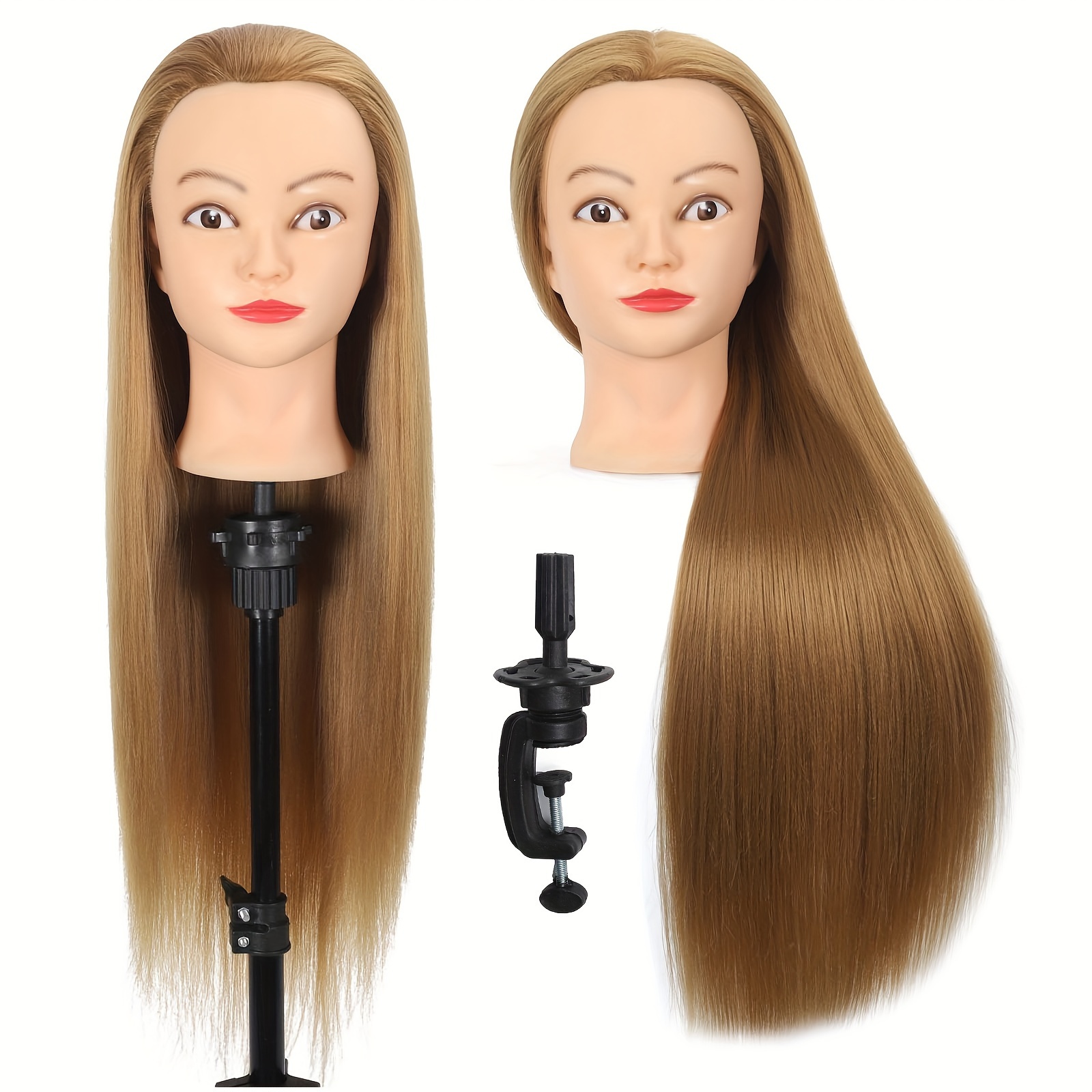 Mannequin Head 100% Full Real Hair Mannequin Head, Female Long Hair  Training Head, Hairdresser Practicing Hair Cutting, Curling, Dyeing,  Perming