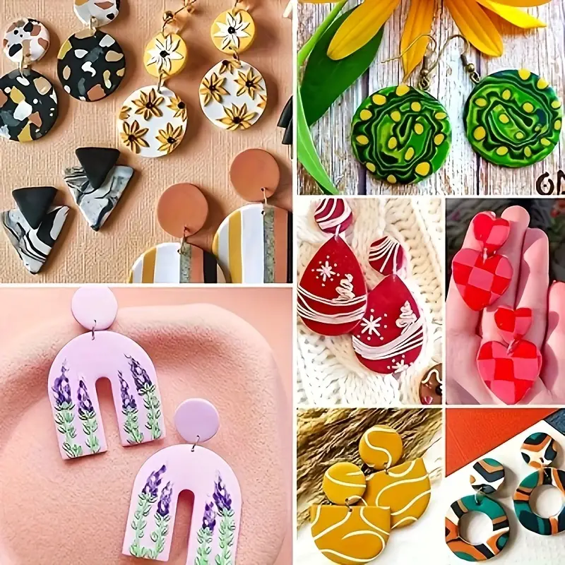 Polymer Clay Cutters Set Plastic Clay Earring Cutters With - Temu