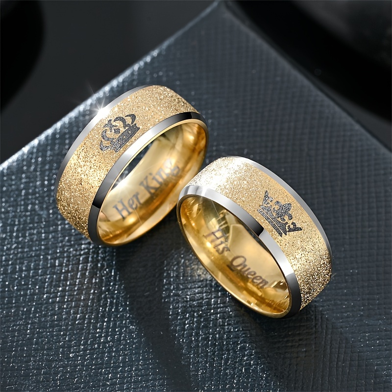 4pc Set Women's Stainless Steel Rings 18K Plated Stainless Steel Women's  Fashion Wedding Rings