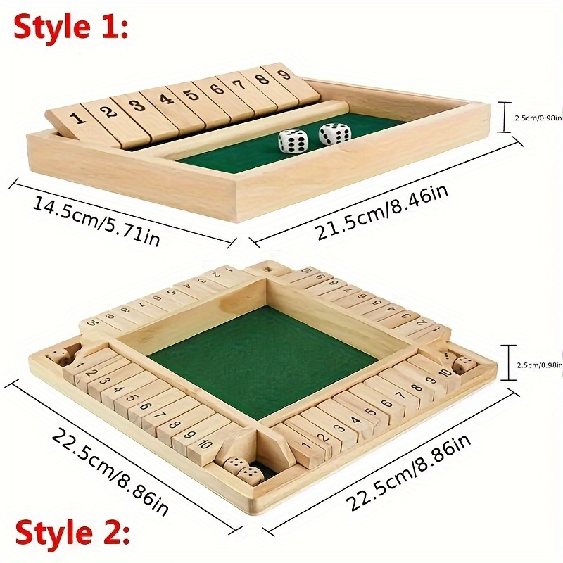 Shut The Box Game Juegos Dados Mesa Madera Adultos Juegos - Temu