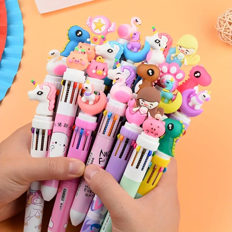 Cute 10-color Ballpoint Pens With Animal Shapes That Can Be