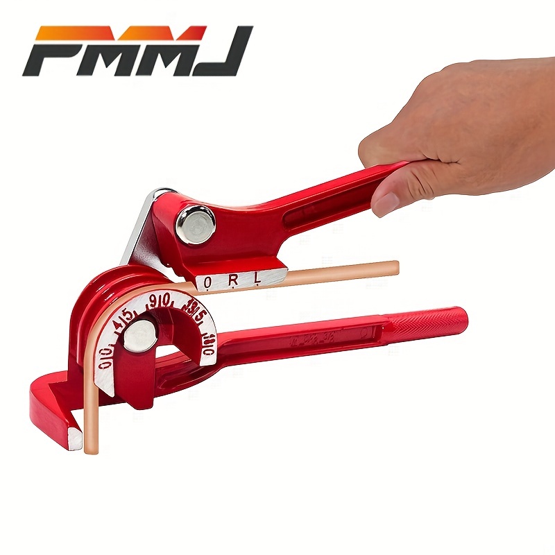 

3-in-1 Copper Pipe Bender 0-180 Degrees Tubing Bender For 1/4", 5/16", 3/8" Refrigeration Line Bending Suitable For Copper, Brass, Soft Metal, Aluminum, And Thin Stainless Steel Pipes - Red