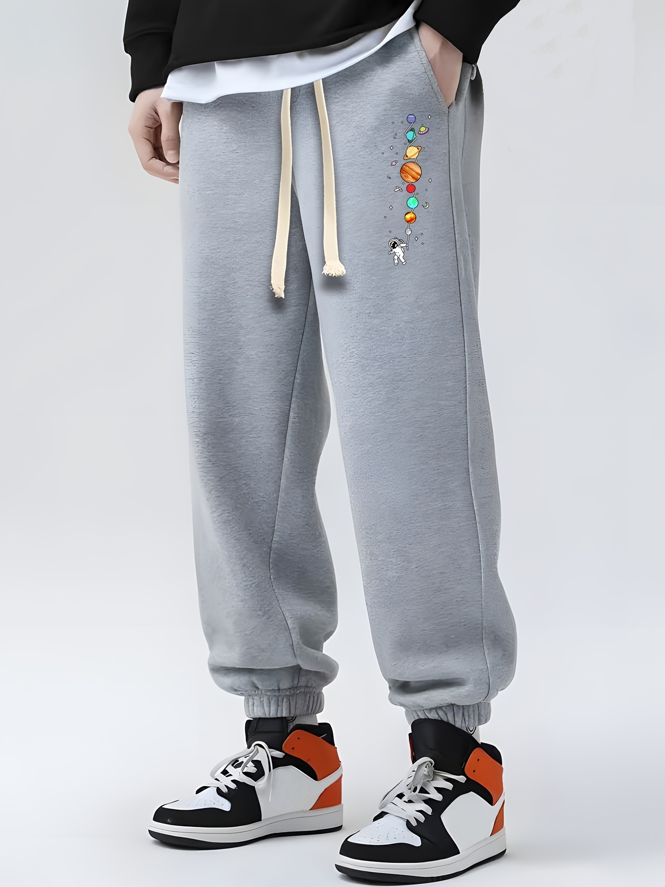 Astronaut & Planet Sweatpants Men's Casual Joggers