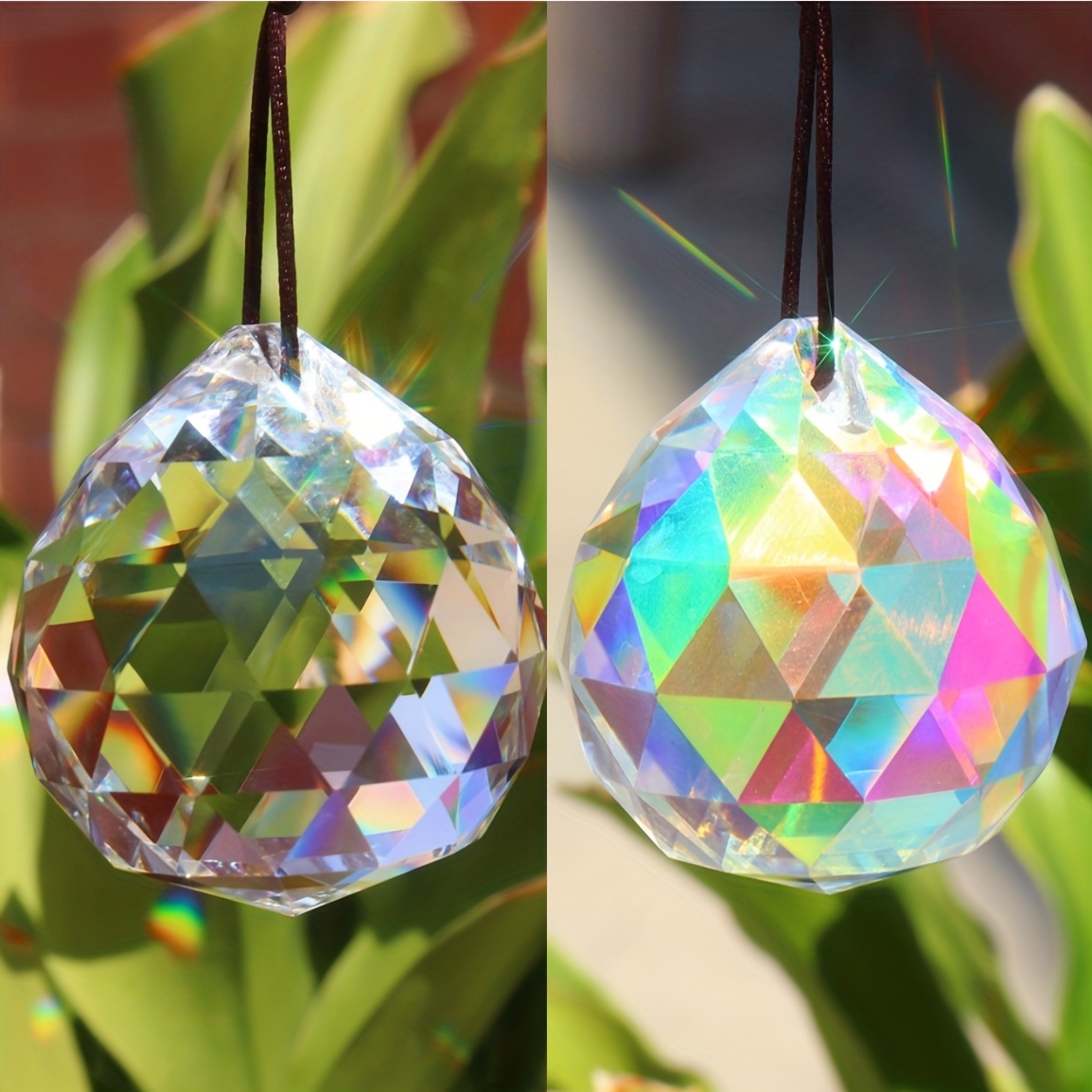 Colorful Crystals Pendant With Suncatchers Beads Glass Ball - Temu