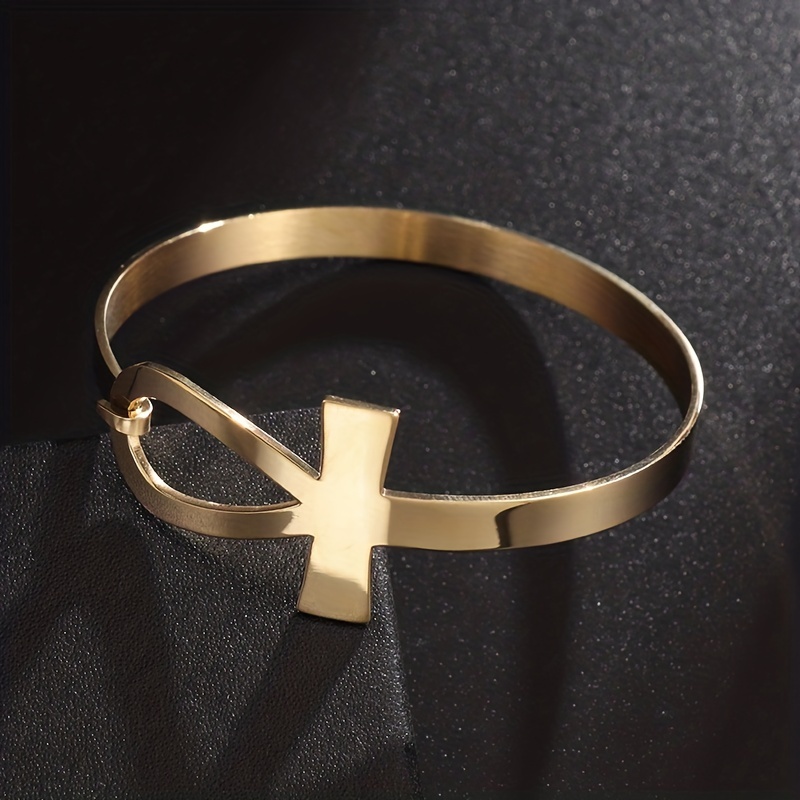 Stainless Steel Cross Bangle - Party Rock Bangle for Men and Women