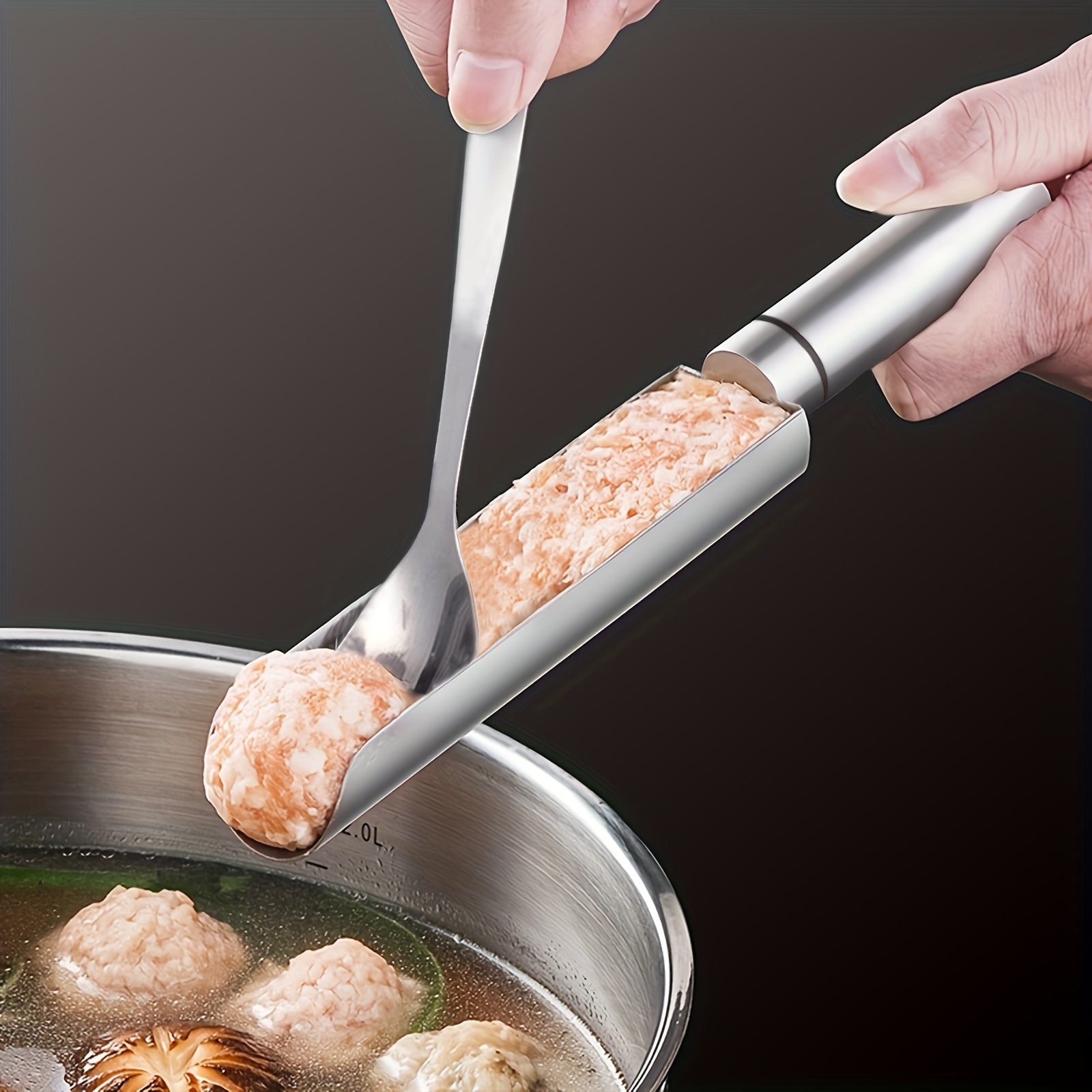 1pc Meat Ballers, Stainless Steel Non-stick Meatball Maker, Tongs, Cake Pop  Meatball Maker Ice Tongs, Cookie Dough Scoop For Kitchen for restaurants