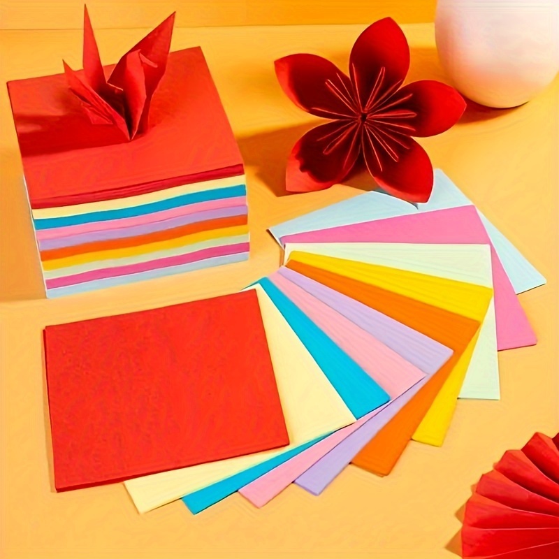 100pcs Colored Copy Paper DIY Hand Craft Paper Handmade Paper Folding for Kids Size A4(Mixed 20 Color), Multicolor