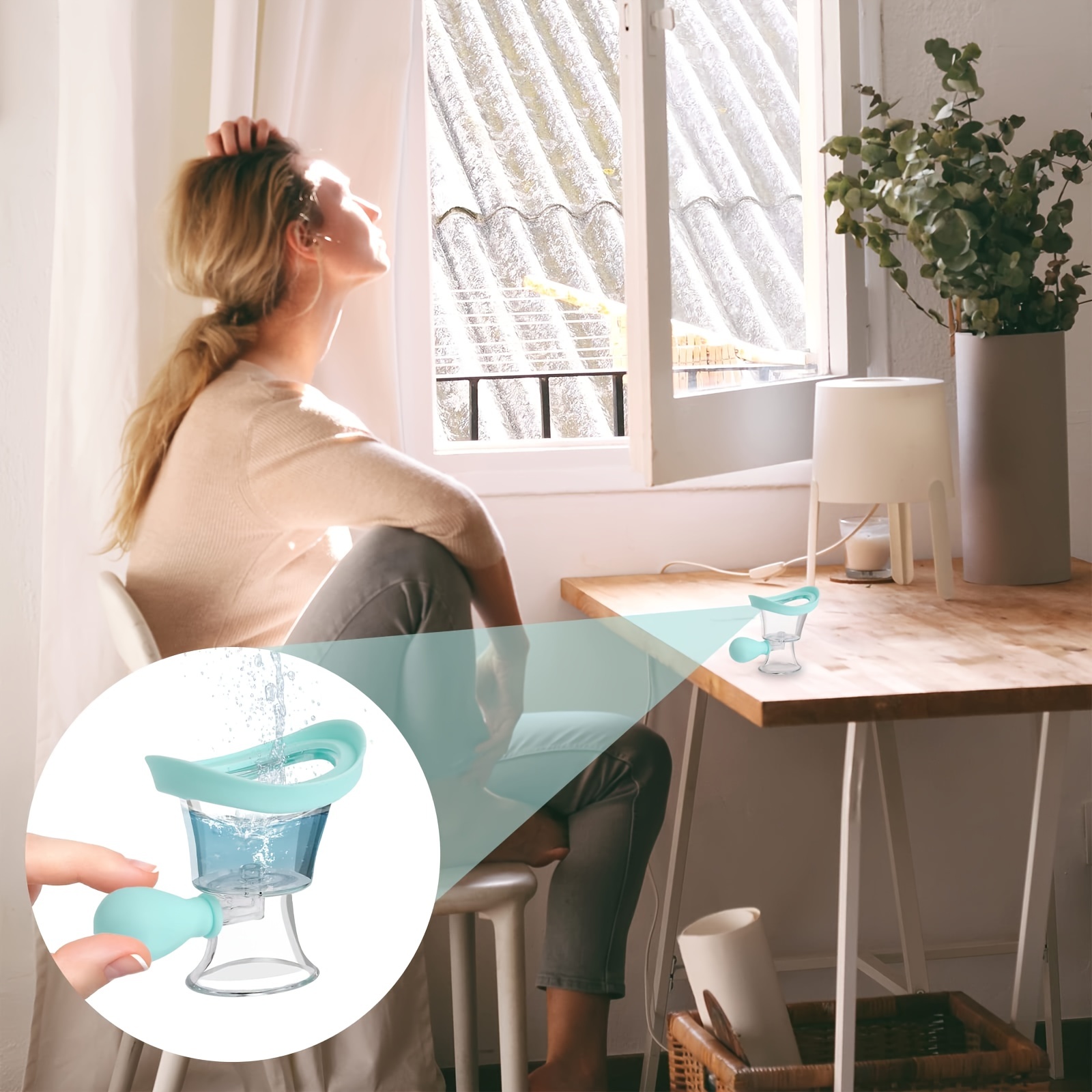 Portable Eye Washer Cup Manual Air Pressure Silicon Cleaning Tool