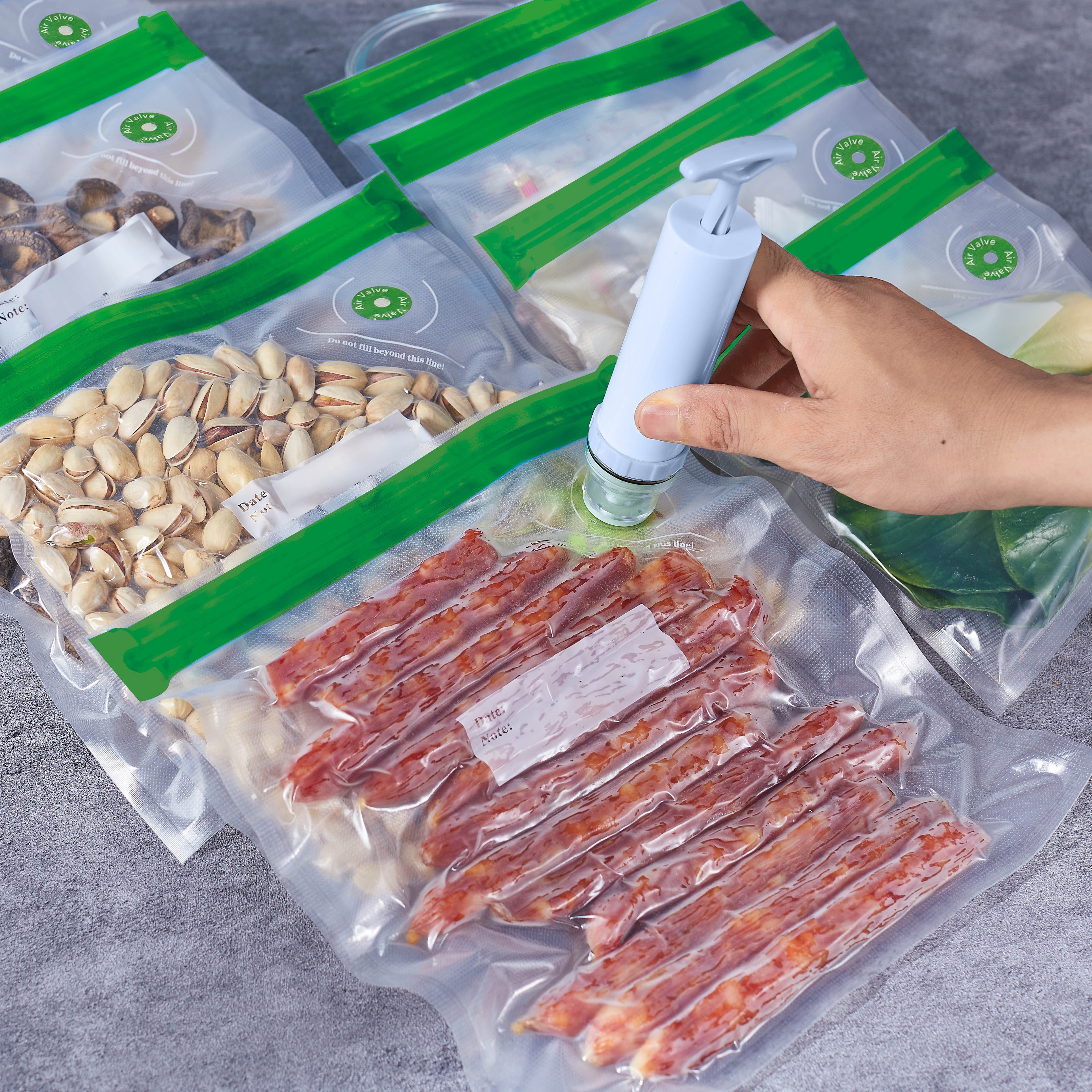 Glossy Transparent Vacuum Food Bags, Plastic Airtight Fresh