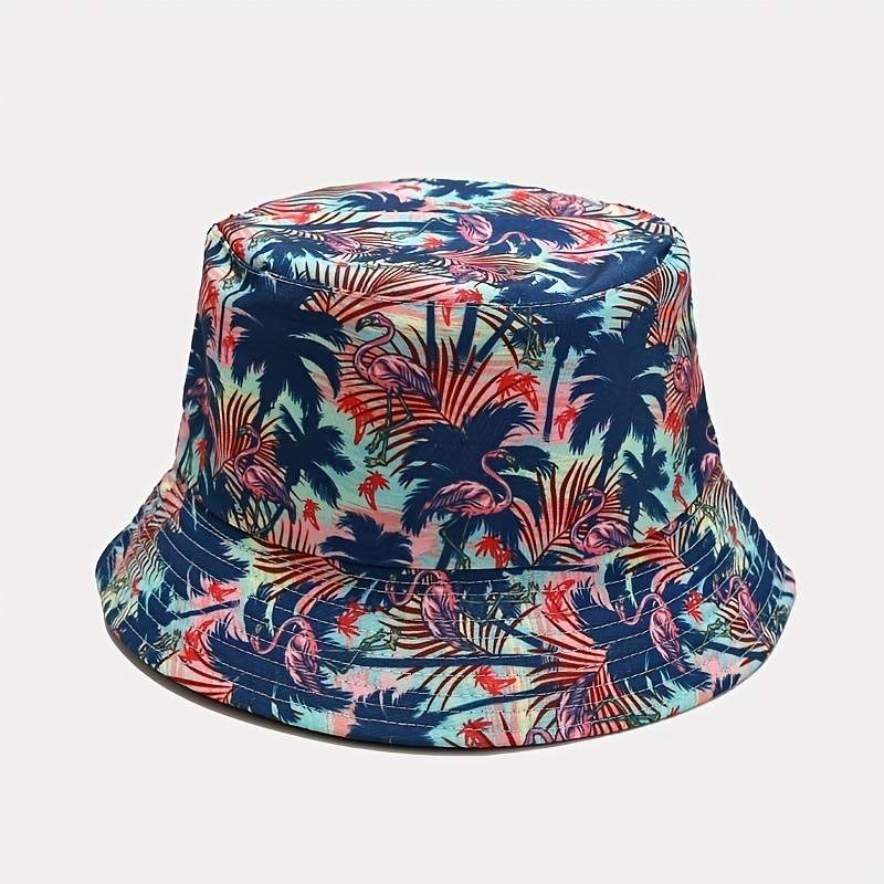 Flamingo Print Bucket Hat Lightweight Sunscreen Basin Hat