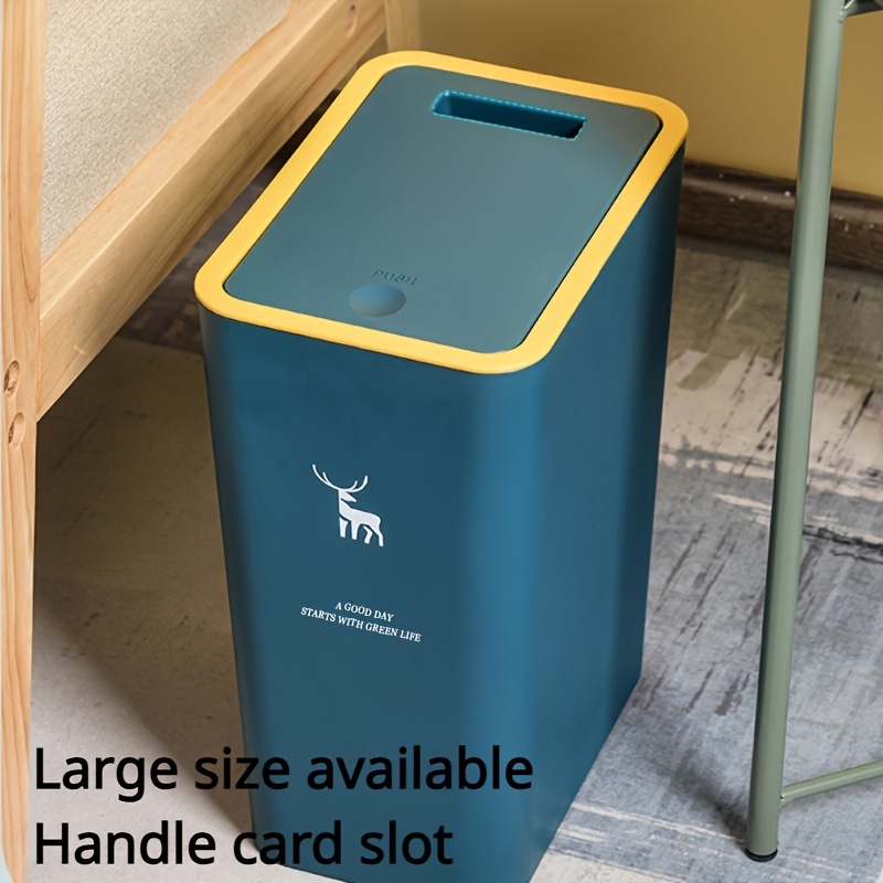 Large Capacity Press Type Trash Can For Home And Office High - Temu