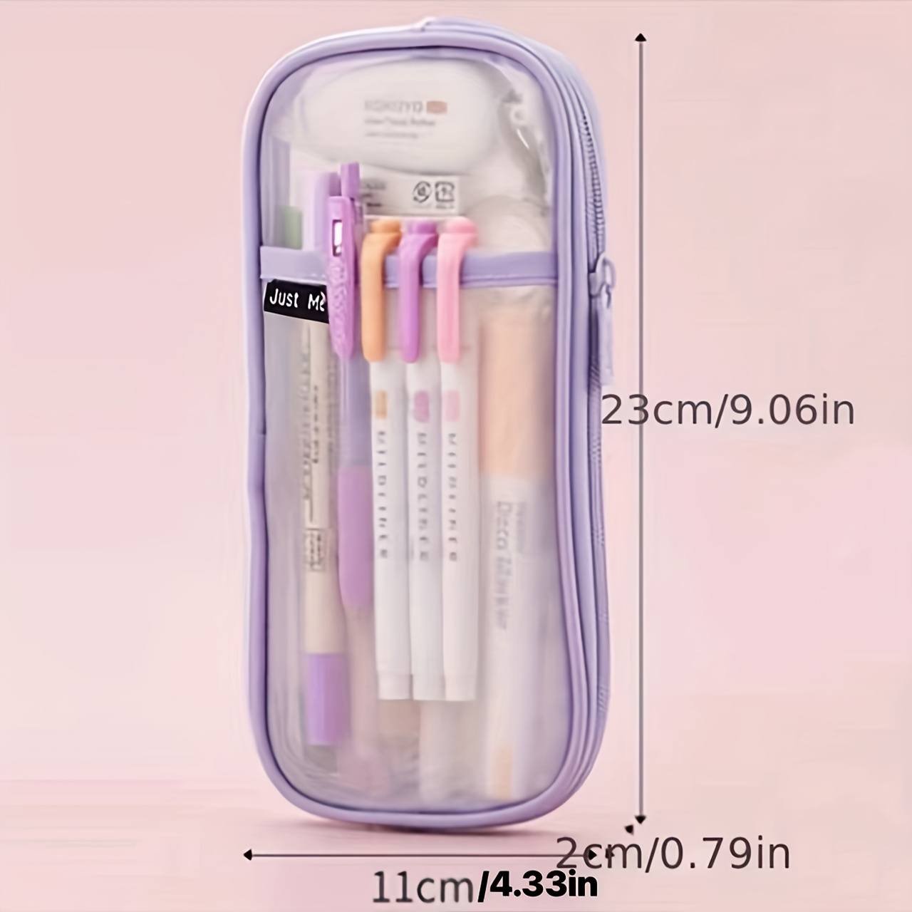 Simple And Transparent Pencil Case Stationery Case - Temu