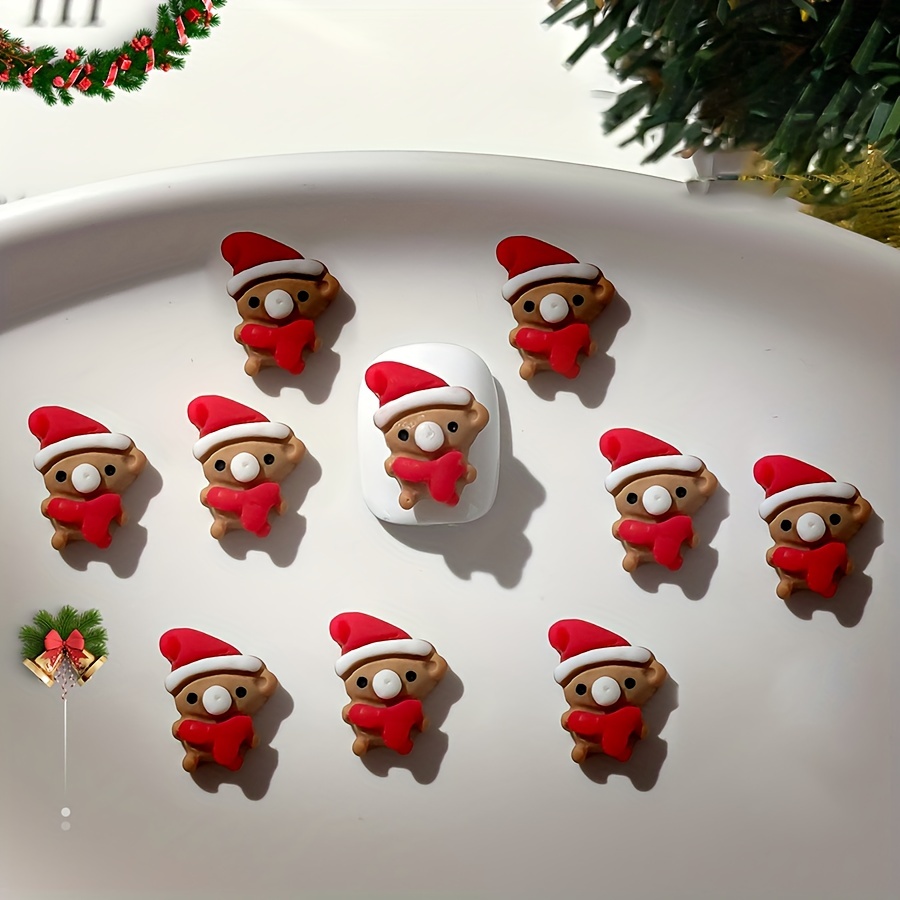 Random Cute Cartoon Christmas Styles Resin Charms Decoration - Temu
