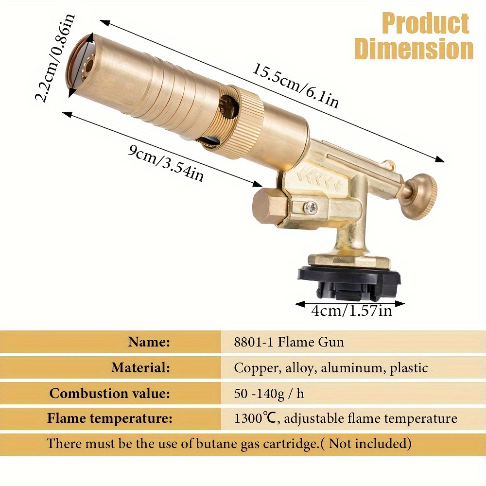 1pc Antorcha Soldadura Soplete Gas Soplador Llama Pistola Ignición  Automática Cobre Puro Soldadura Gas Cocina Barbacoa Herramienta Horneado -  Herramientas Hogar - Temu