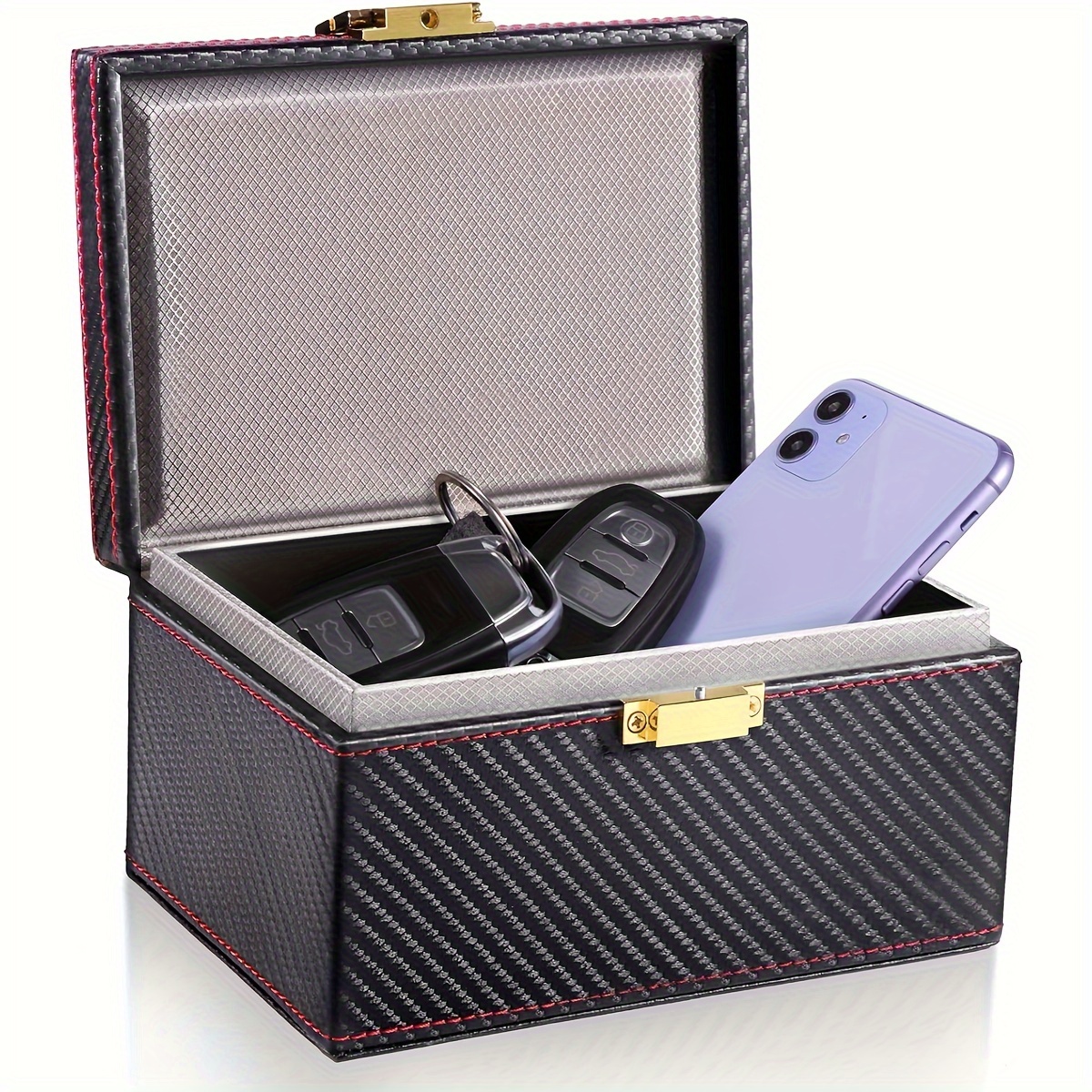 Faraday cage safe box to shield remote car keys and cell phones