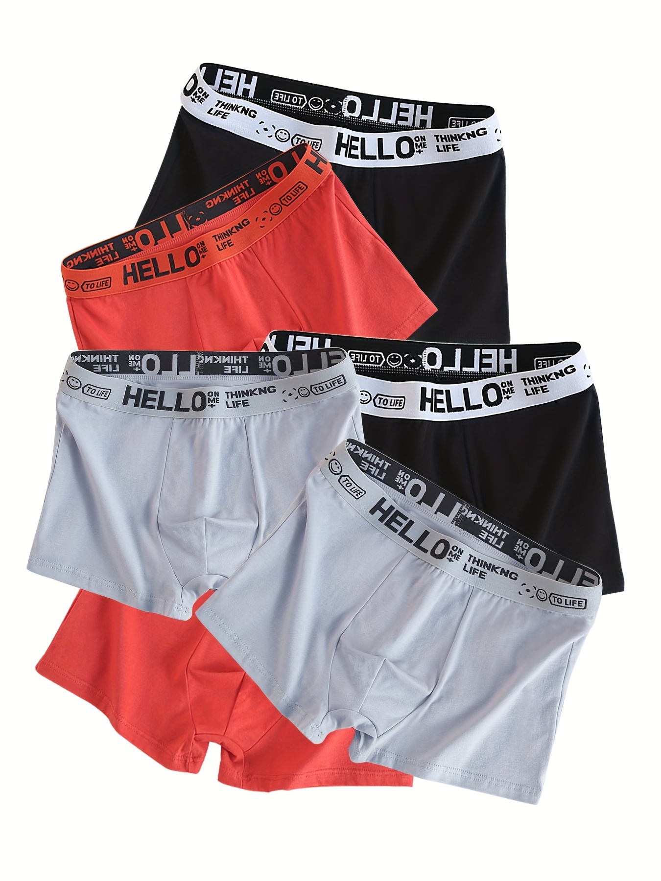 white red solid color men's briefs