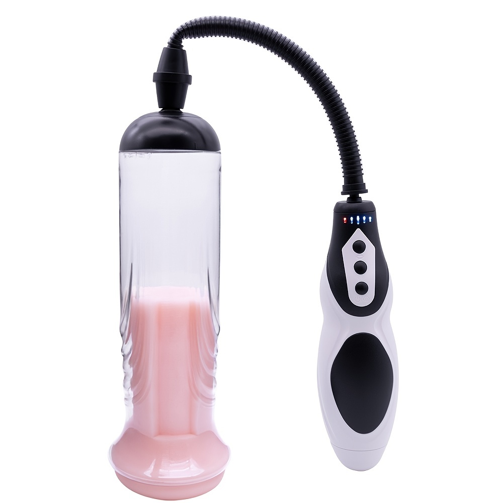 1pc Handle Rechargeable Penis Pump Large Penis Pressure Vacuum Pump Two Colors Available 8 Frequency 4 Suction 4 Pressure Penis Pump Free Shipping For New Users Temu