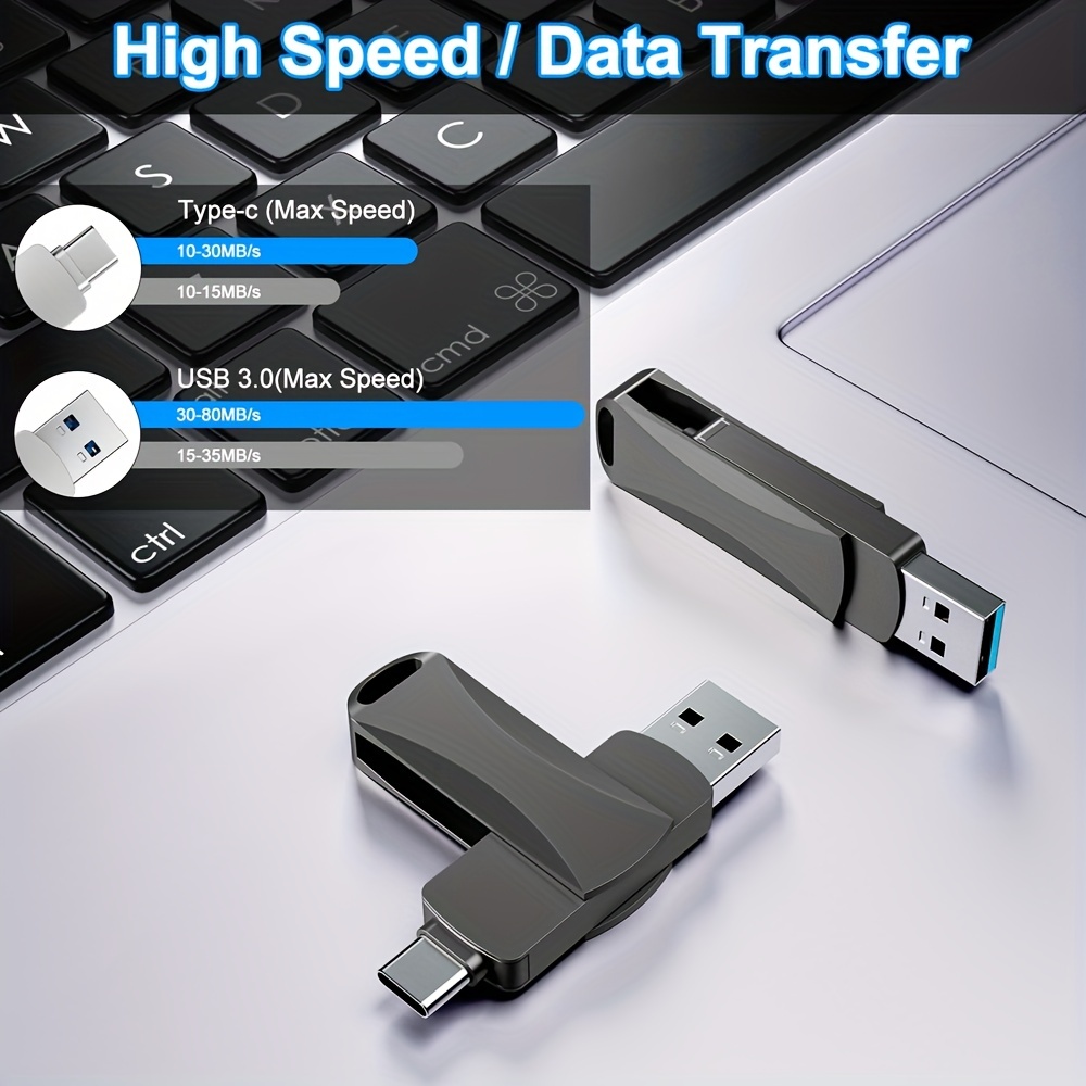 1TB USB Memory Stick USB 3.0 High Speed USB Stick Waterproof Metal USB  Flash Drive Portable Memory Stick with Keychain for PC Laptop Tablet  External Storage 