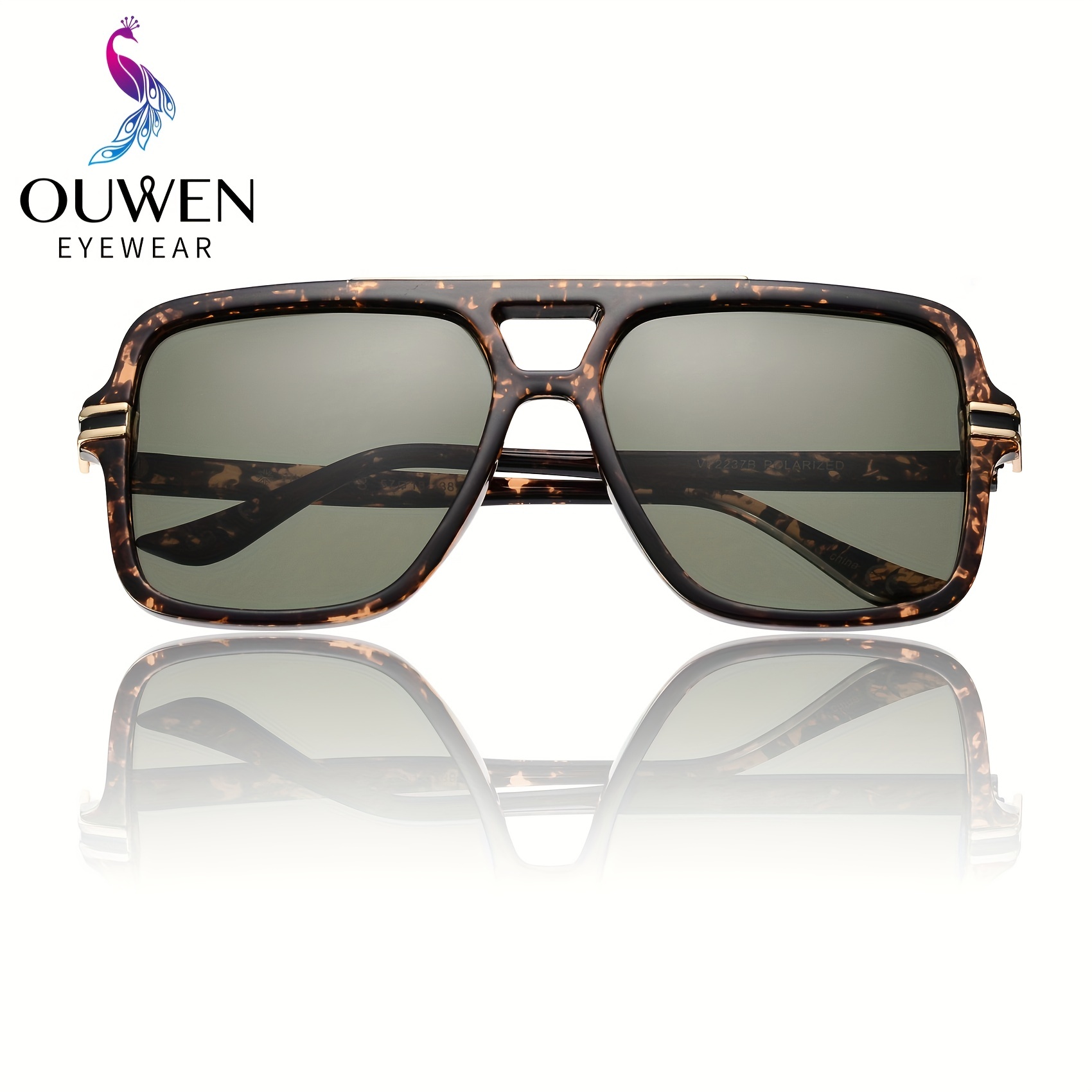 Ouwen Retro Men's Oversized Square Polarized Aviator Sunglasses, Uv  Protection Sun Glasses, Couple Sunglasses, Gift Packing With Soft Pouch And  Cloth - Temu United Arab Emirates