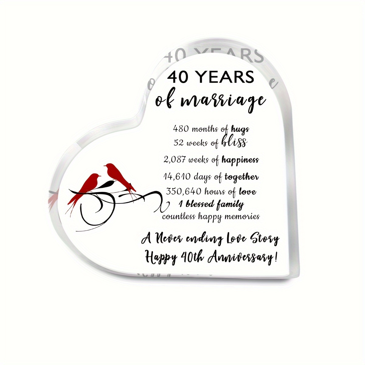 Marriage Anniversary Wedding Gifts for Women, Happy 1st Anniversary Wedding  Gifts for Husband Wife Friends, 1 Year of Marriage Gift Keepsake Heart