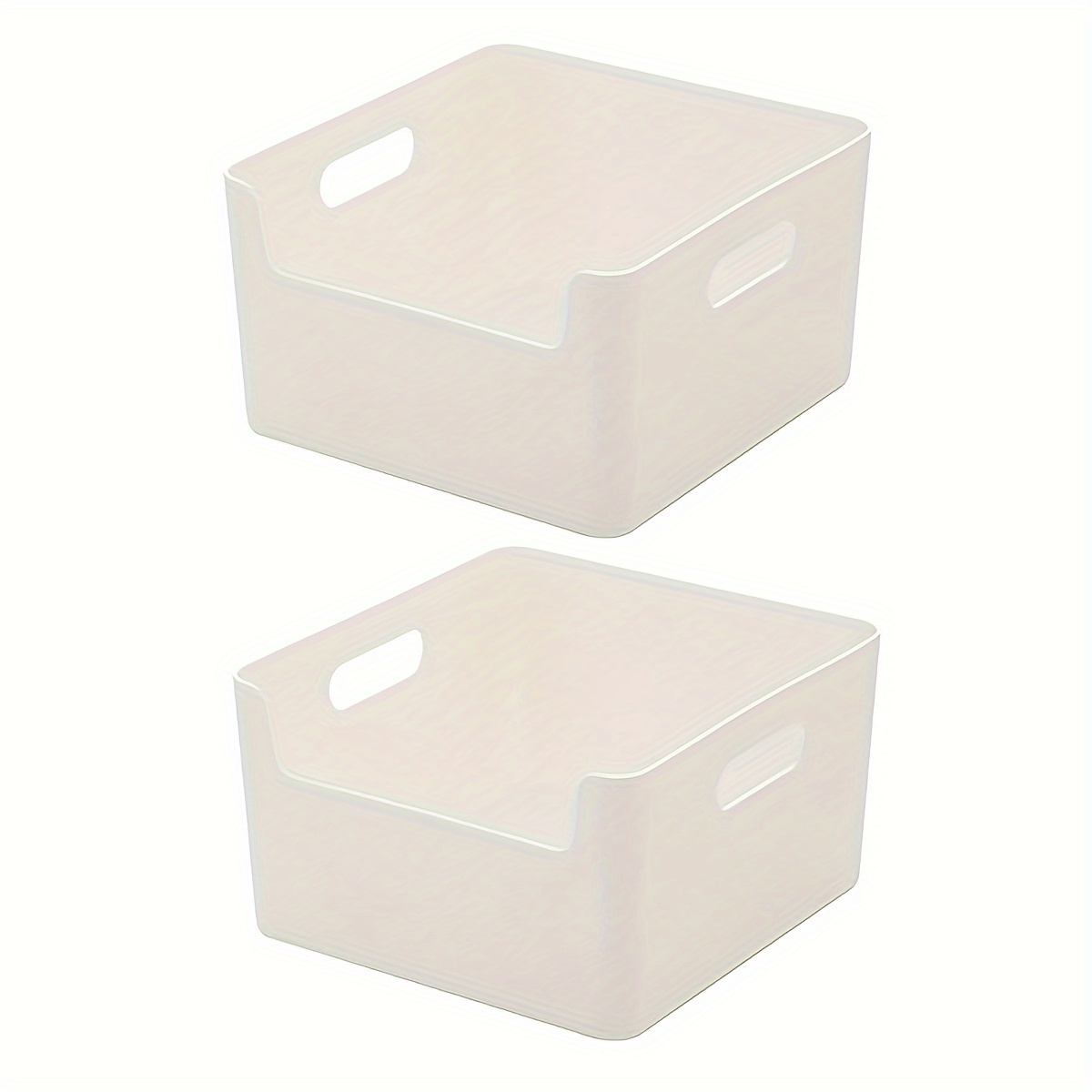 2pcs Refrigerator Storage Bins, Pantry Organization And Storage Baskets,  Stackable Food Fridge Organizers With Cutout Handles For Freezer, Kitchen,  Countertops, Cabinets, Kitchen Gadgets, Closet Organizers And Storage, Desk  Organizer