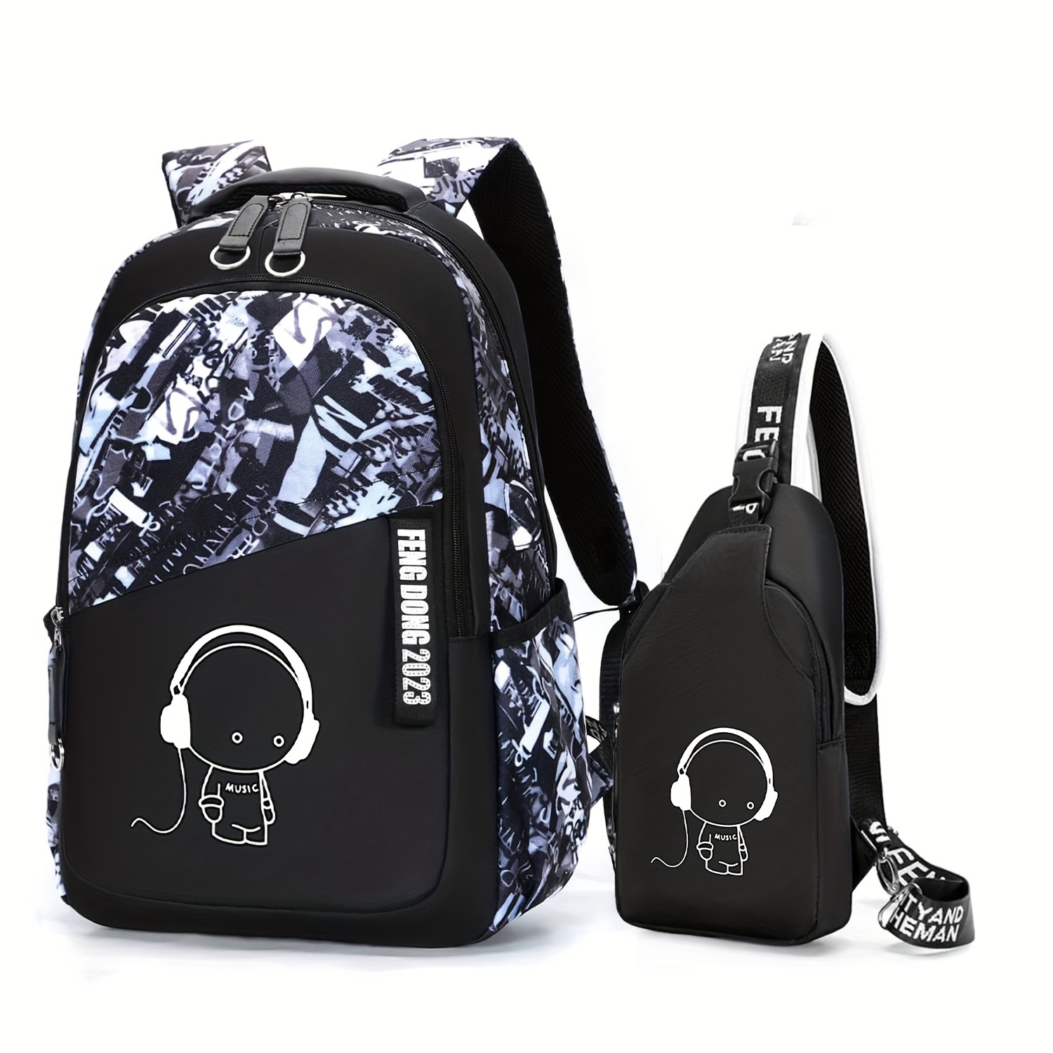 3pcs Aphmau Backpack 3d Printed Graffiti Backpack Set School Bag Shoulder  Bag Pencil Bag