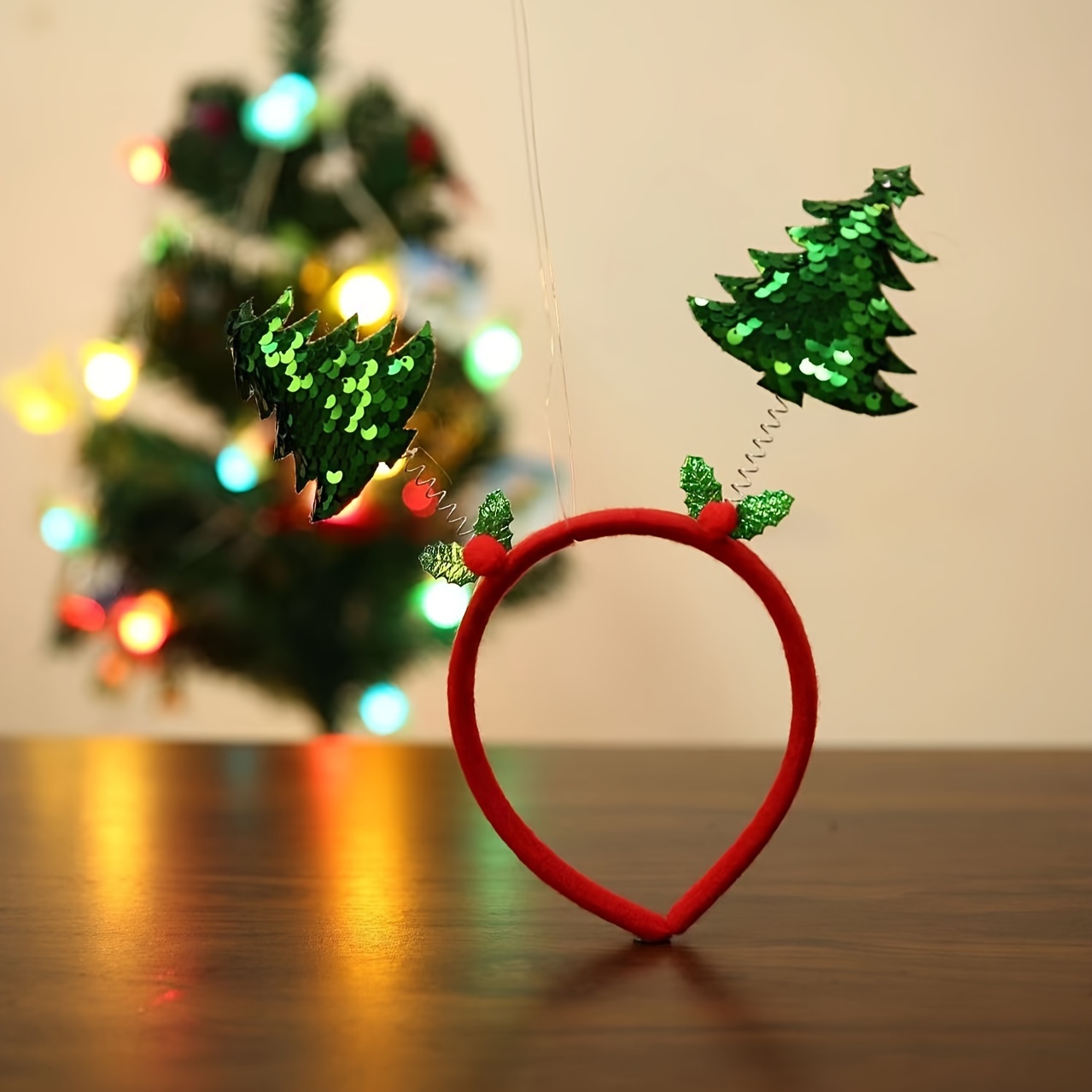 Christmas Headband Cartoon Antlers Hair Hoop Sequined Antlers Headband  Funny Christmas Party Costume Cosplay Photo Props Hair Accessories Gift