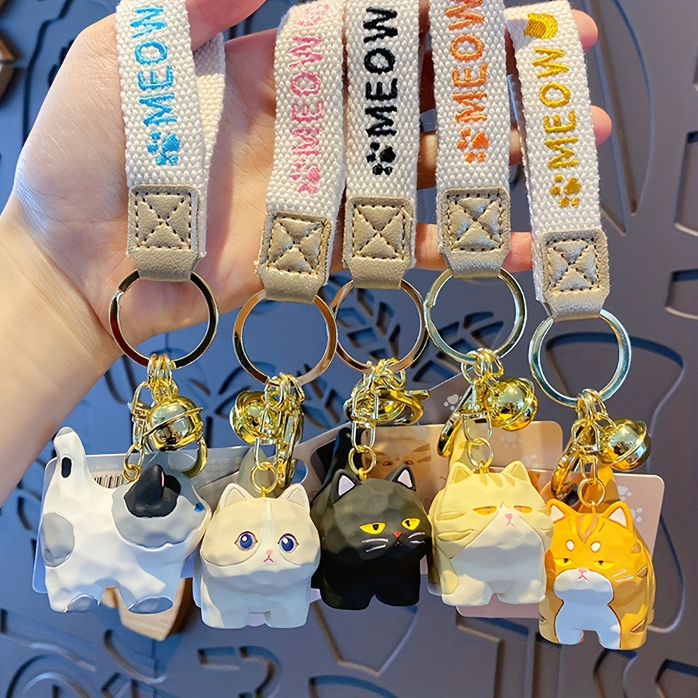 Cute Cat Keychain Acrylic Fun Animal Key Chain Ring - Temu