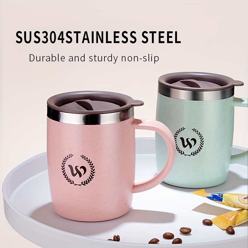 304 Stainless Steel Coffee Mug With Lid Automatic Heating - Temu