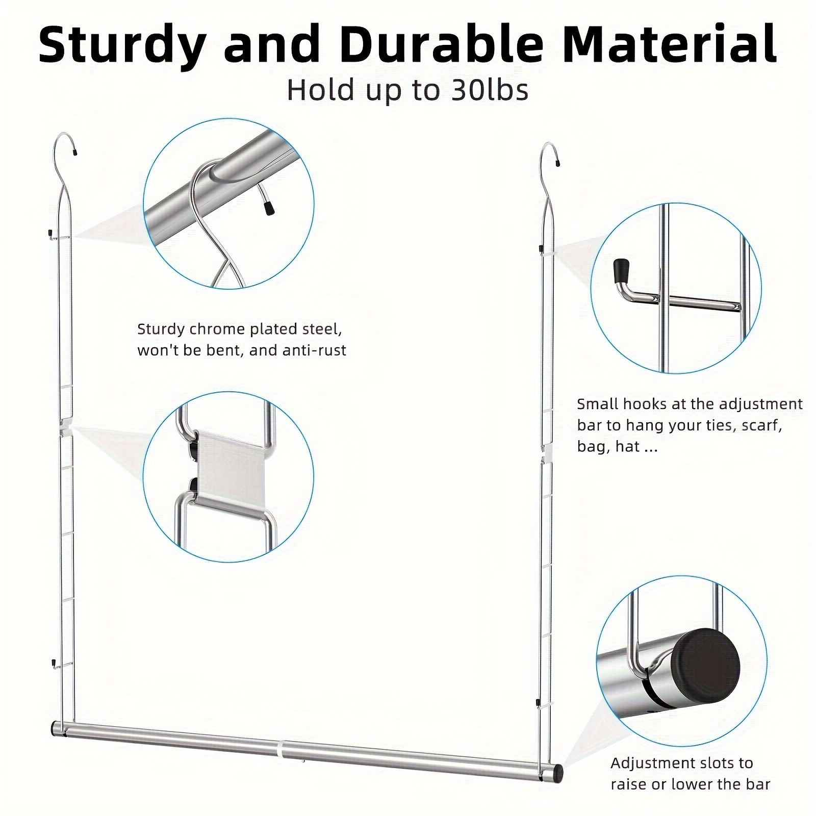 Chrome Adjustable Hanging Closet Rod