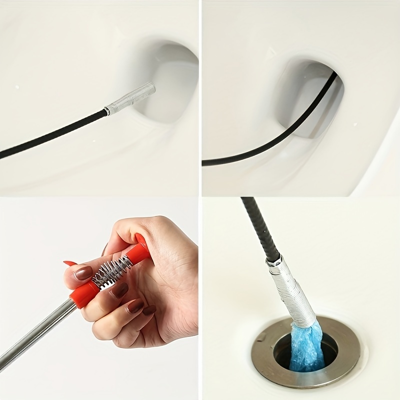 Drain Cleaning Dredging Tool With Grapple Hook, Long Flexible