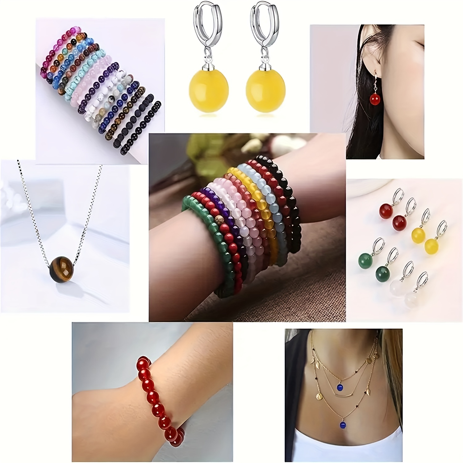 7 Chakra Natural Stone Beads Kit Mix Crystal Energy Healing Bulk Beads