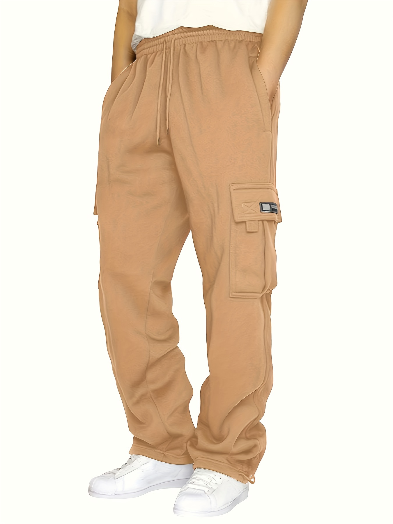 Men's Street Style Drawstrings Cargo Pants Pockets Best - Temu Japan
